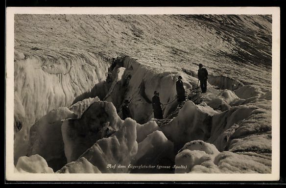 Cartoline postali: AK Erkundung auf dem Eiger-Gletscher – Usato da Berlin venduto da bartko-reher