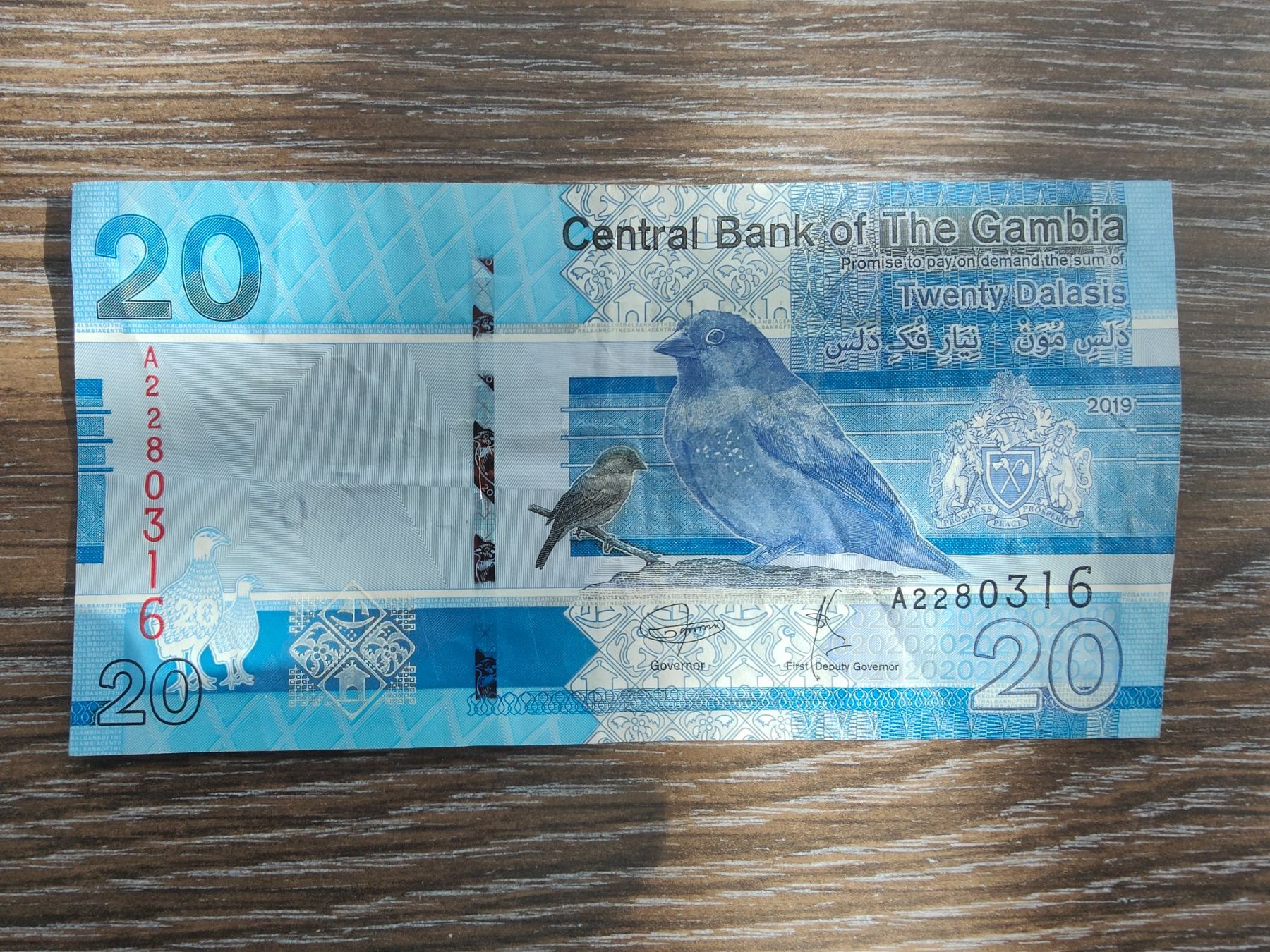 Banknoten: Gambia 20 Dalasis 2019 !!!!!! – Gebraucht aus Flaach von Lonzo99