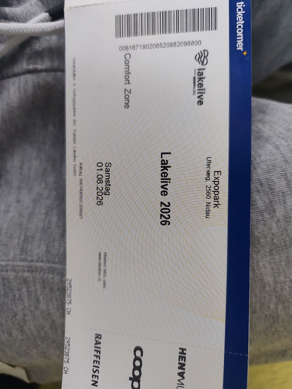 Billets: 2 lakelive ticket comfort Zone pour le 1 Août – Neuf (Voir description) à Biel/Bienne par fallou 1