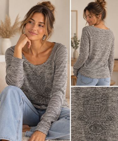 Damen Pullover Tally Weijl grau Muster Grösse XXS 