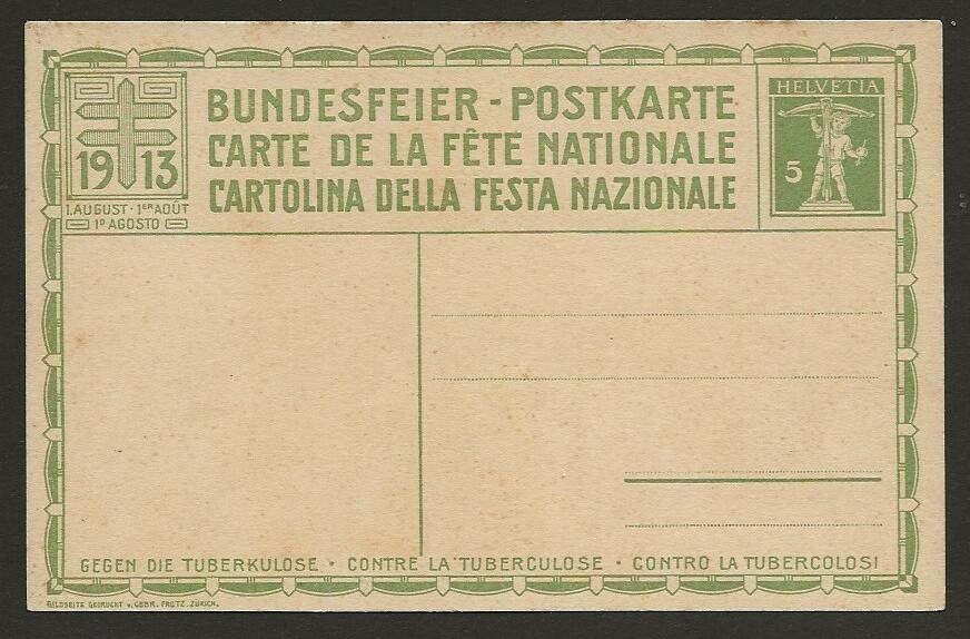 Tutti i francobolli: 1913  Bundesfeierkt. ungebraucht – Usato da Arlesheim venduto da kuhnphila