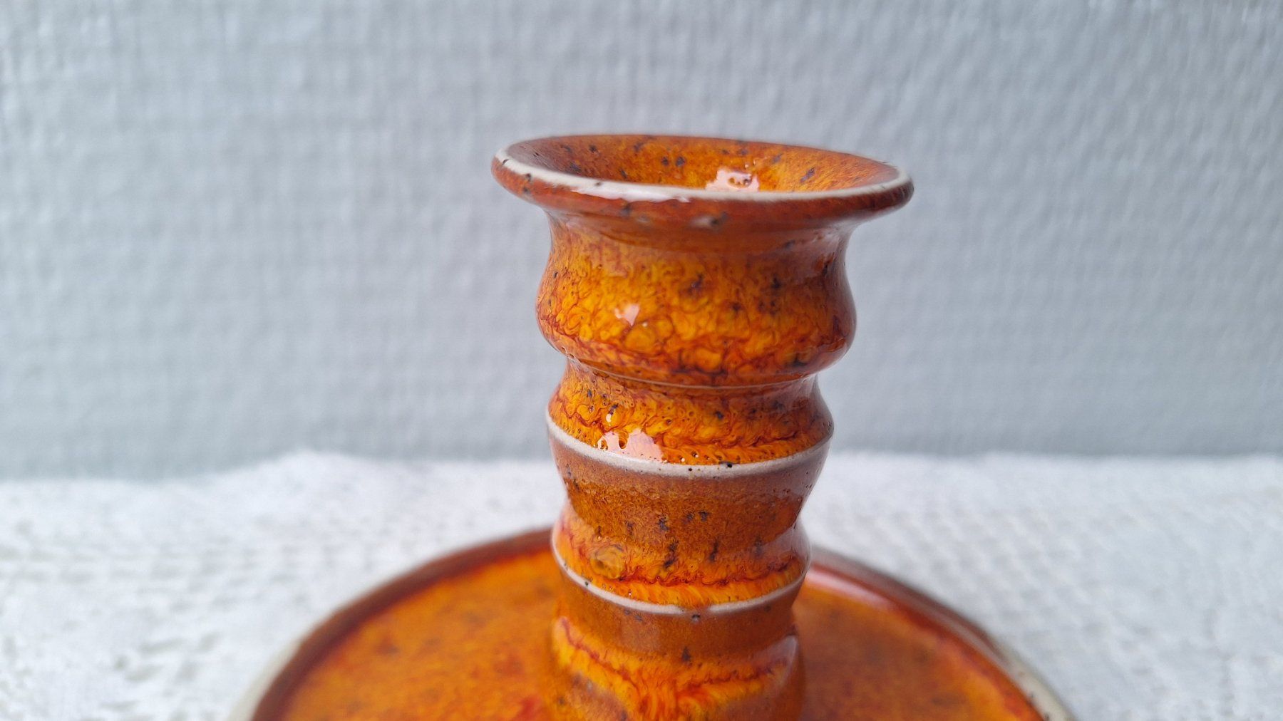 Bougeoirs: Keramik Kerzenständer  orange "Studio Pottery" – D'occasion à Dornach par majo8689 4