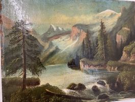 Carl Werner ( 1808- 1894 ) Gemälde Berglandschaft & Seeansic