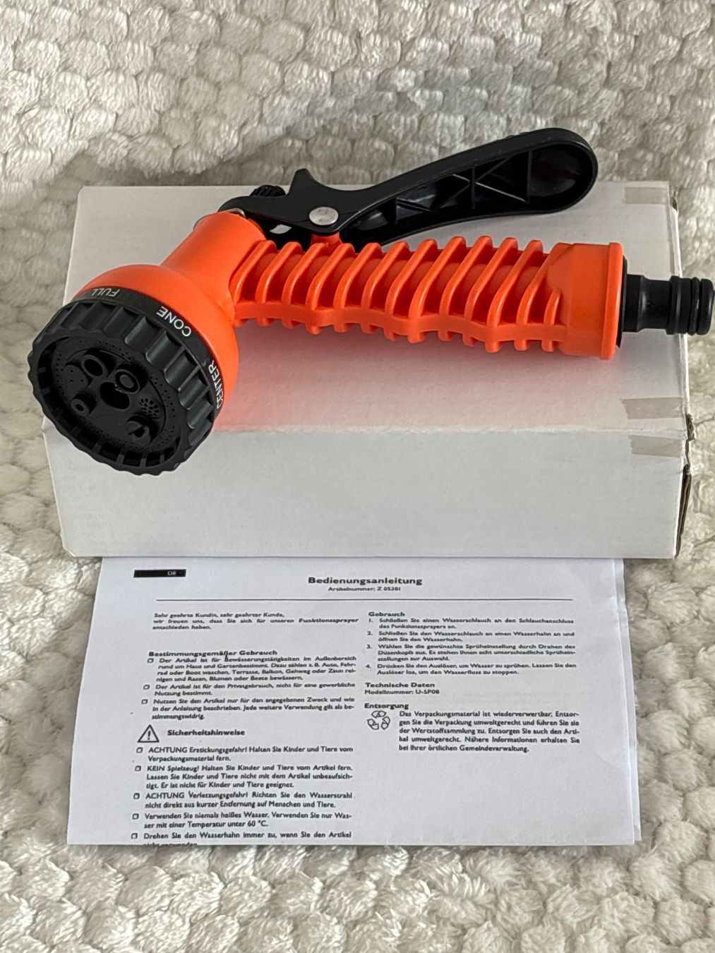 Tecnologia medica: Multifunktions Gartenbrause 8 Sprühfunktionen, Orange – Nuovo e nell'imballaggio originale da Oberegg venduto da MR-shop