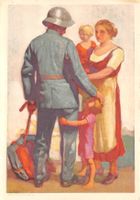 Bundesfeierkarte 1929, Wehrmann mit Familie