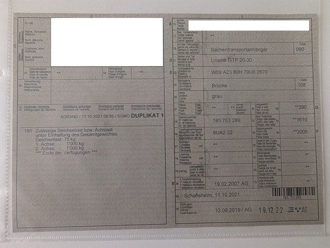 Unsinn Rimorchi: Autoanhänger Unsinn GTP 20-30 – Usato da Aarau venduto da Ghoul80 4