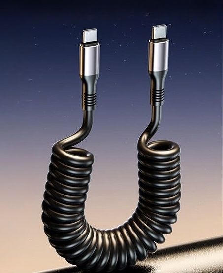 Kabel: Câble USB-C spiralé à charge rapide, 100W max. – Neu und originalverpackt aus Morges von DigiAC 7