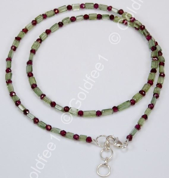 Catenine: Tsavorit Stäbchenkette facettiert ca. 42cm 925 Silber – Nuovo e nell'imballaggio originale da Oberglatt ZH venduto da Goldfee1