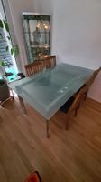 Glas Esstisch mit Verlängerung. 160cm mit Verlängerung 200cm