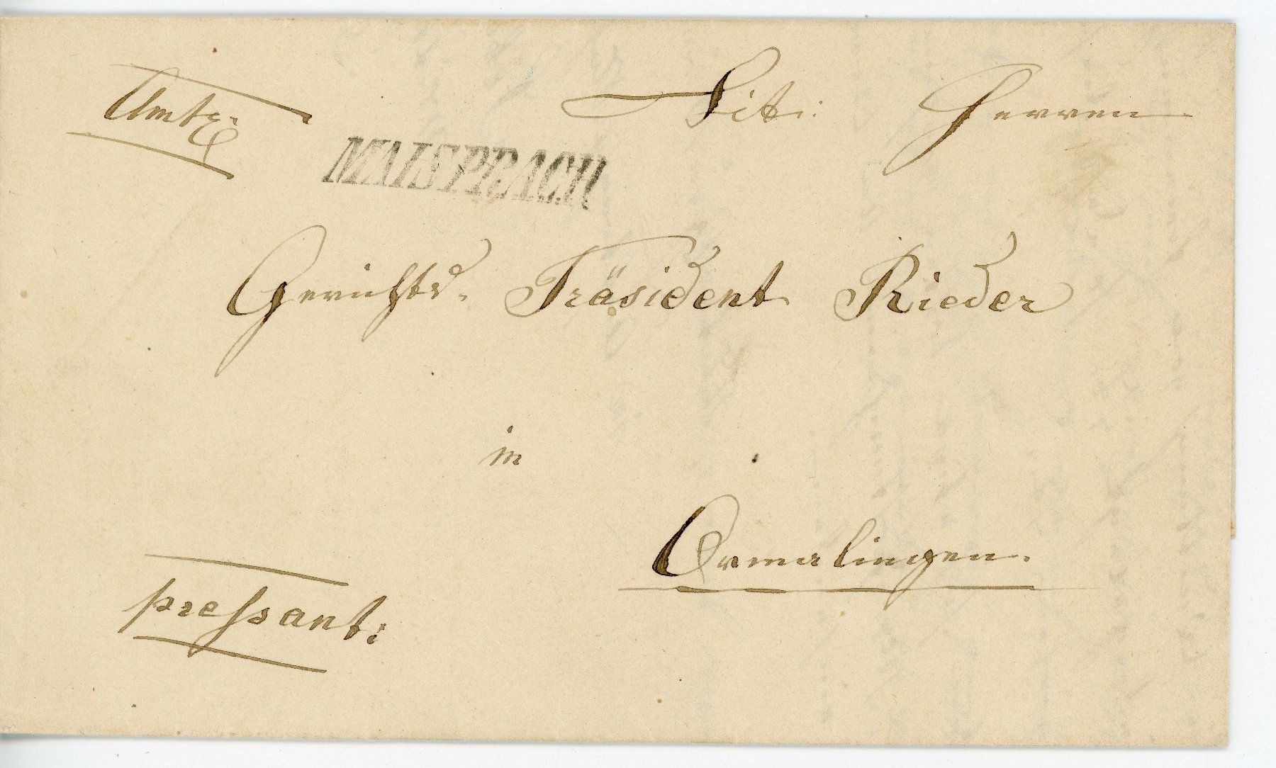Tutti i francobolli: Maisprach Stabstempel Gr. 40 nach Ormalingen 1865 amtlich – Usato da Buckten venduto da Karilein