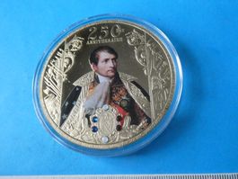 vergoldete Riesen-Medaille 70 mm PP, Napoleon Bonaparte