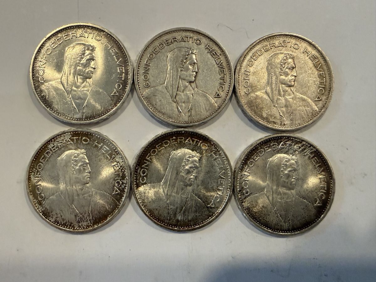 Alle Münzen: 6 Stk 5.- 1949 Silber (15) – Gebraucht aus Ballwil von lukyluciano21 1