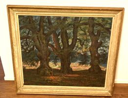 Sehr grosses Ölgemälde Oth. Döbeli Waldlandschaft 1917