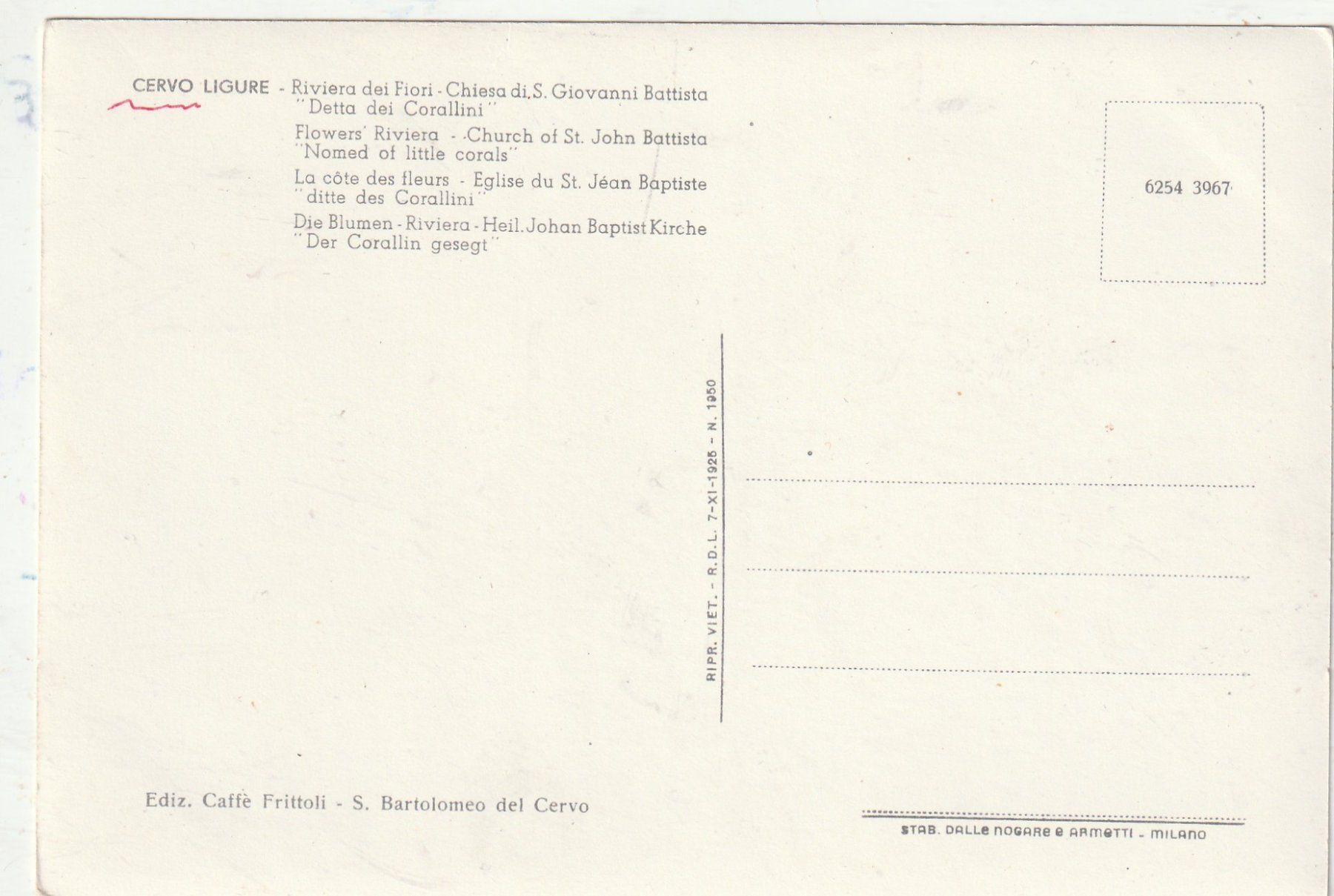 Cartoline postali: Heilige Johanes Kirche64 – Usato da Lumbrein venduto da made02 1