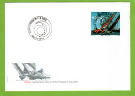 2003 FDC Alinghi mit 1. Tag Vollstempel LP