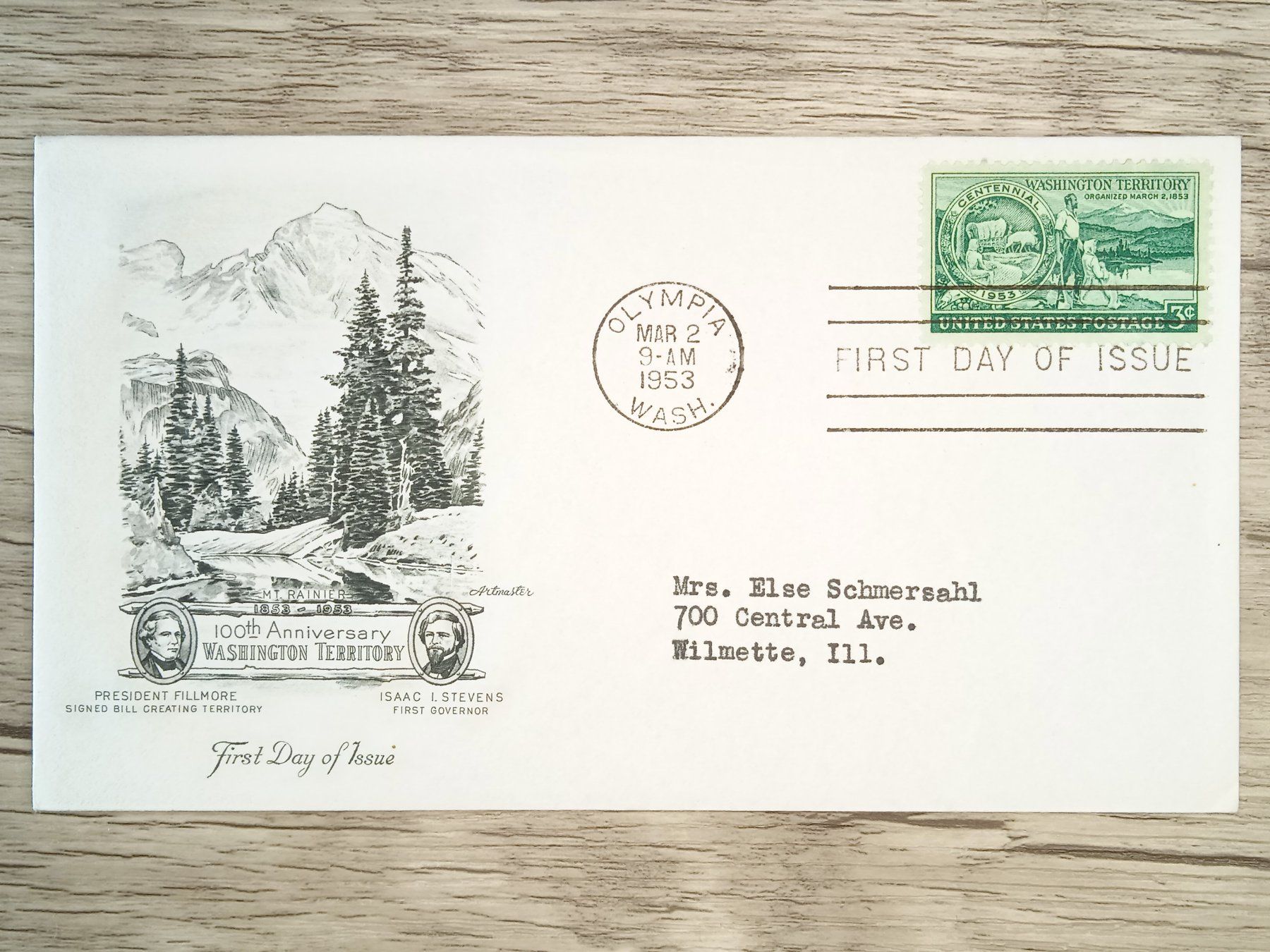 Tutti i francobolli: TR89 Enveloppe + Timbre USA 1953 – Usato da Cousset venduto da Patrick_Collections