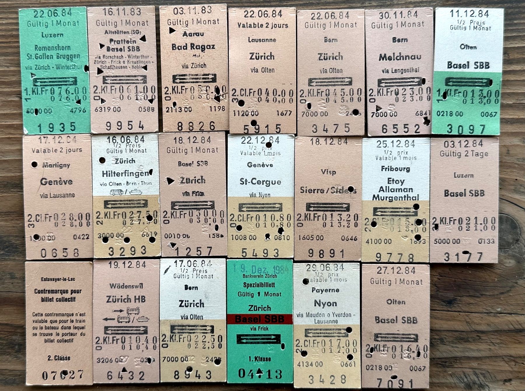 Billets: 20 Top Billette, SBB, Tickets Edmondsche Kartonbillette – D'occasion à Seltisberg par quadartswiss
