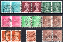 VEREINIGTES KÖNIGREICH 1969 ELISABETH II. 8 PAARE+1VOLLSTEMP