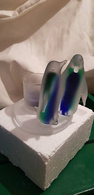 Portacandele: Pinguin teelichthalter aus Glas – Usato da Meisterschwanden venduto da kuschti01