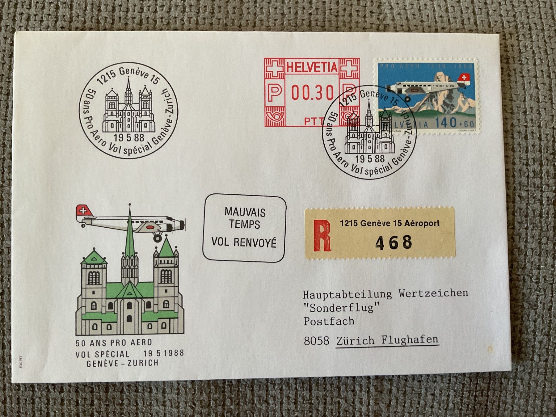 Buste & buste per spedizione: Enveloppes timbrées 50 ans pro aero – Usato da Avenches venduto da pbu_mlq5 2