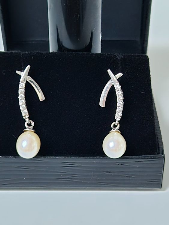 Lulu & Jane Paar Ohrstecker Gelbgold, Mit Zirkonia, Höhe Der Creolen Ca