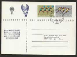Ballon Schweiz 1972 Bern Kirchenthurnen Luftpost