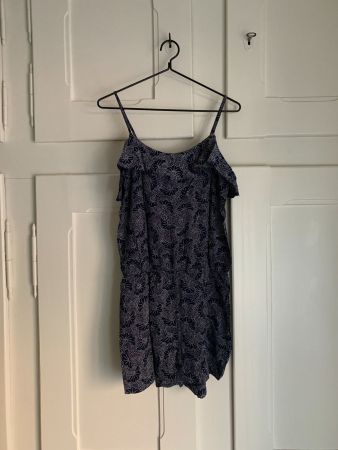 Jumpsuit dunkelblau-weiss gemustert 38