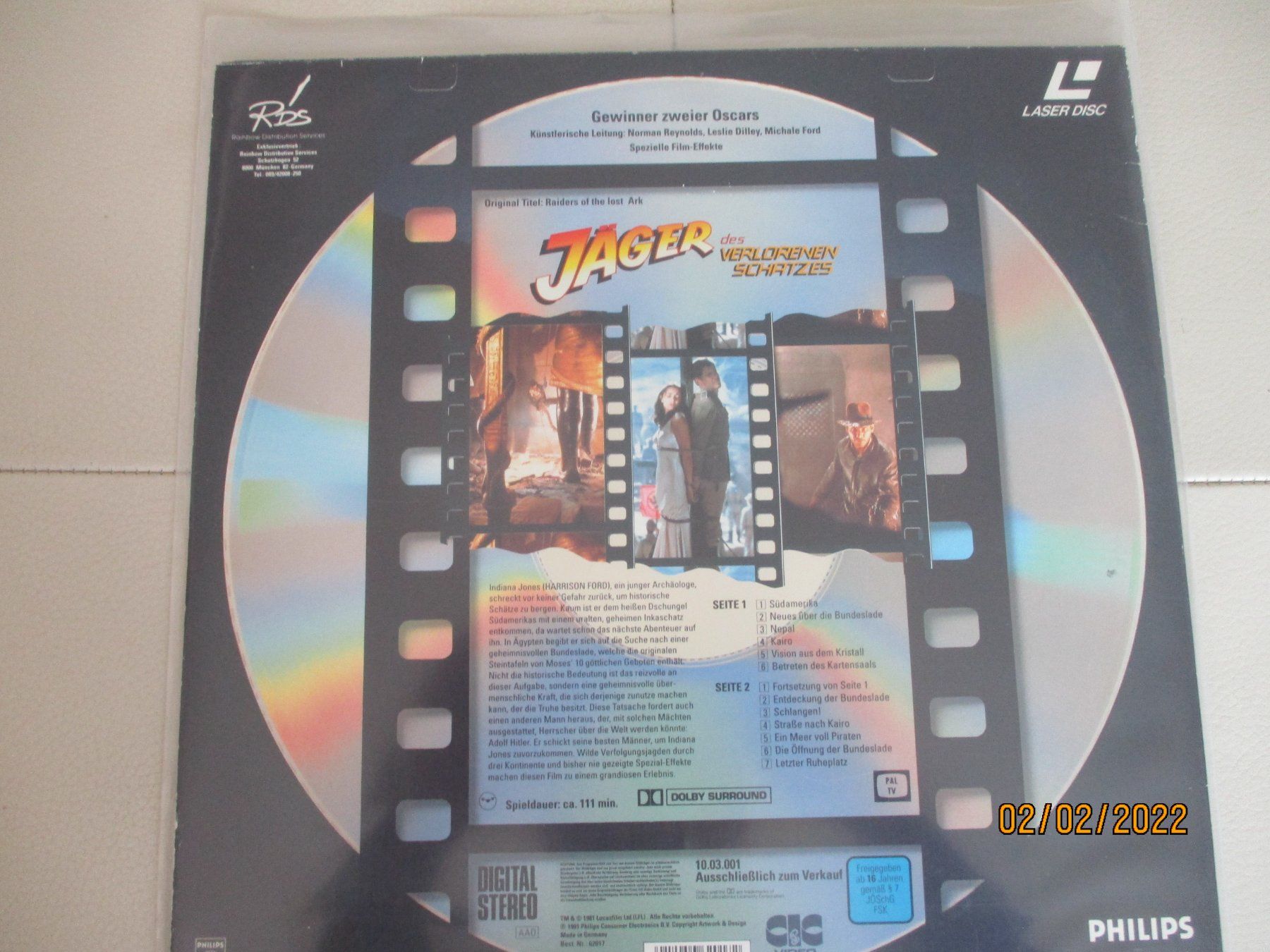 Tutti i DVDs: Laserdisc Jäger des verlorenen Schatzes – Usato da Liestal venduto da Disc-Point 1