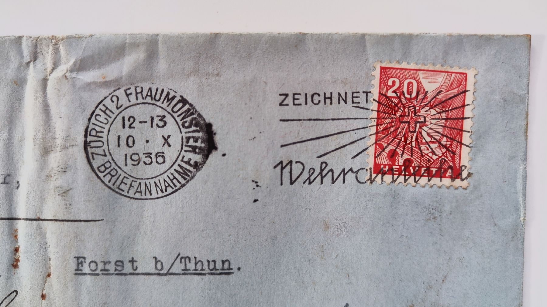 Couverts & Versandtaschen: Couvert Nyffeler Zürich 1936 – Gebraucht aus Lenzburg von Dani_Lenzburg 1