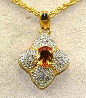 Topas & CZ Anhänger mit Kette