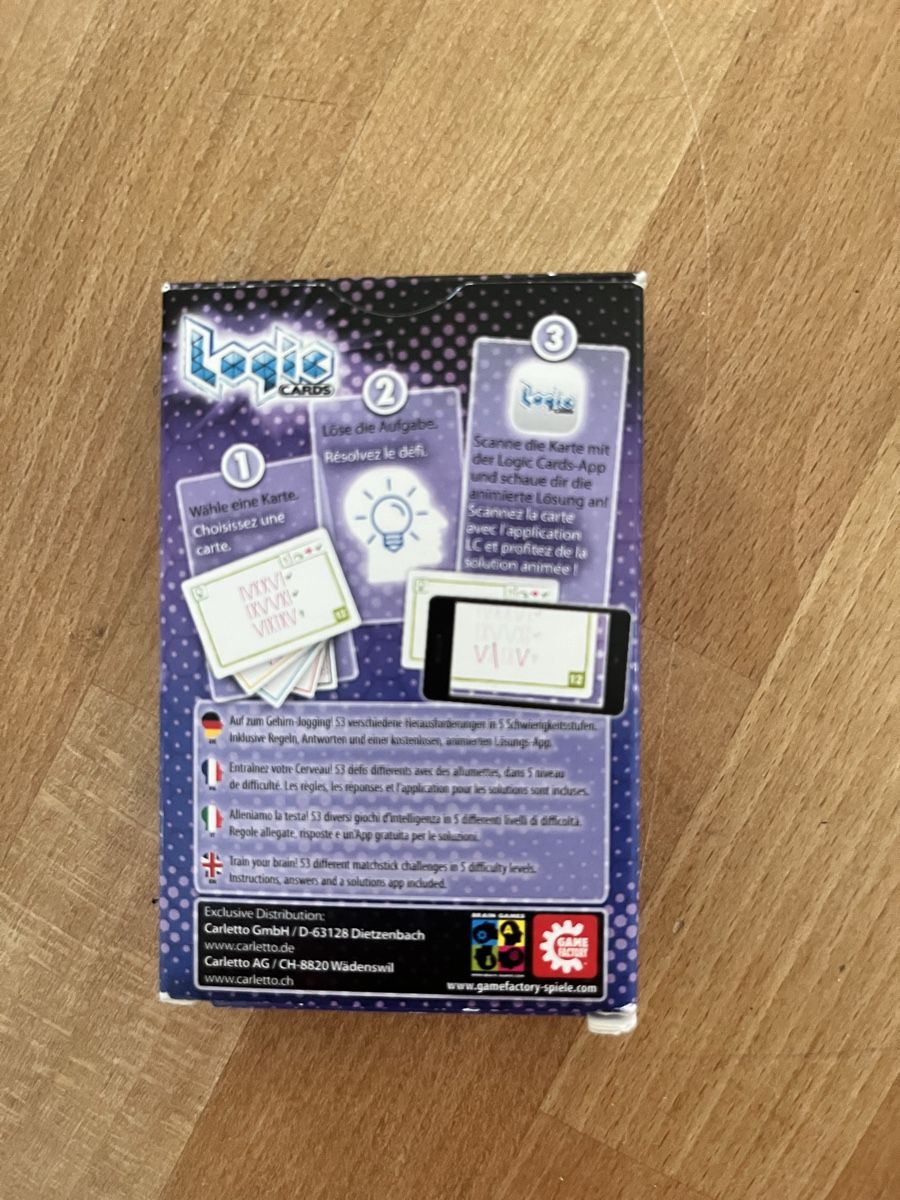 Jeux: Spiel Logical / Logic Cards – D'occasion à Wil ZH par Wonderwoman76 1