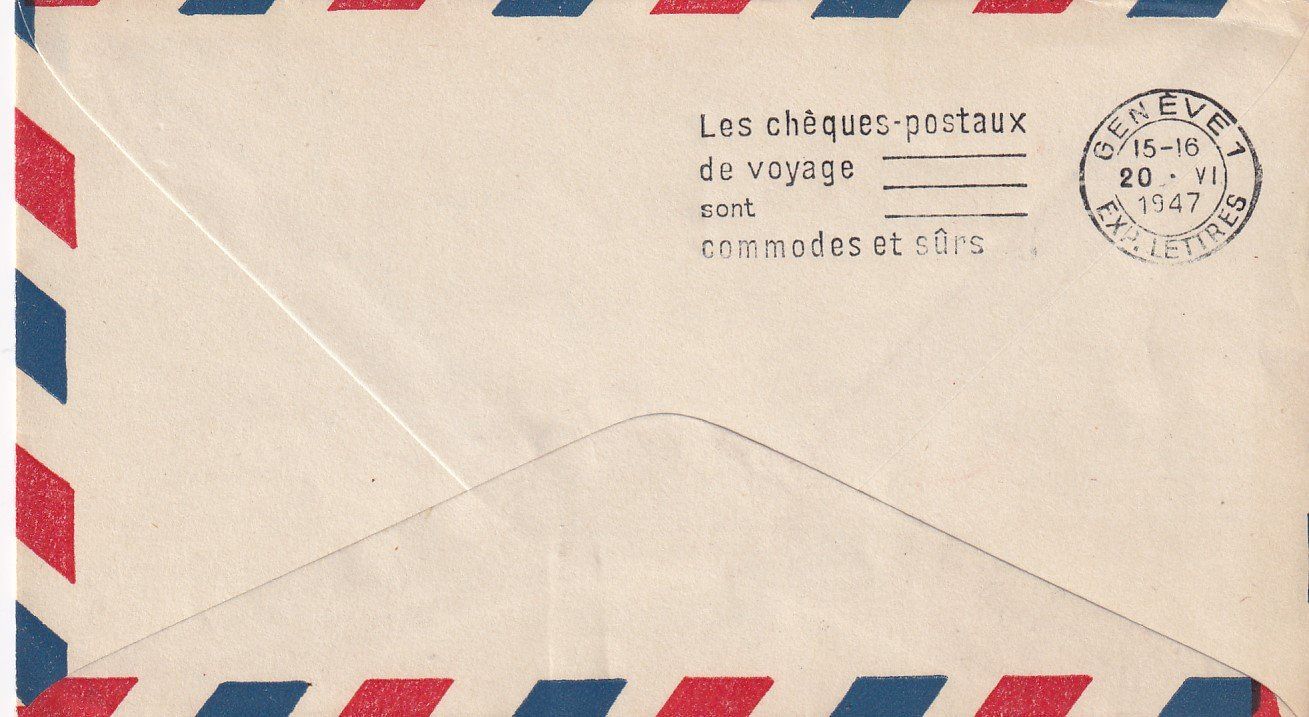 Alle Briefmarken: Erstflug TWA Detroit - Genf 1947 – Gebraucht aus Baar von Asmara111 1