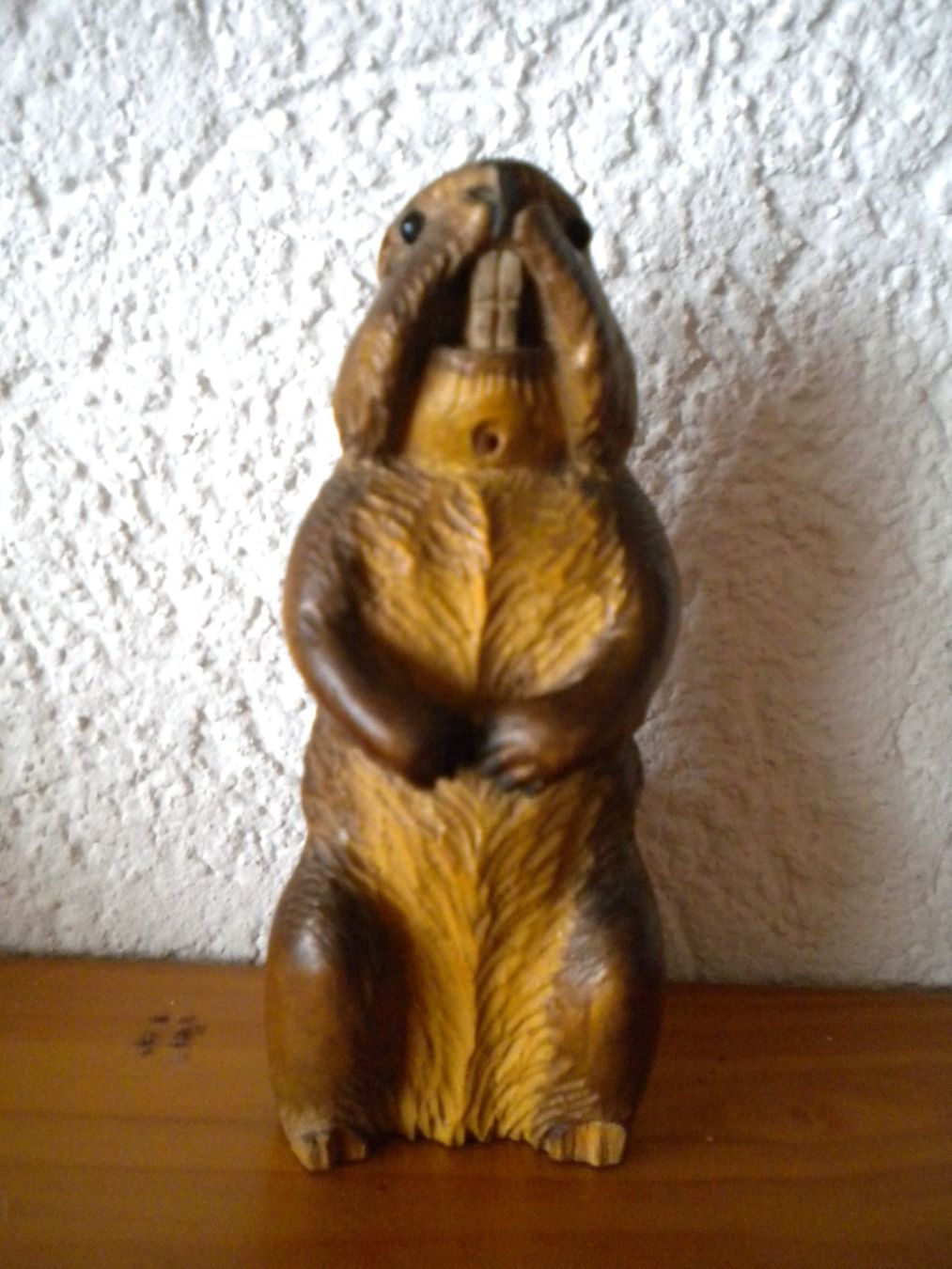 Statuette: Murmeltier Holzfigur, Handgeschnitzt, mit Glasaugen – Usato da Bad Zurzach venduto da sudussli