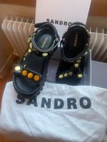 Sandales Sandro noir clous dorés