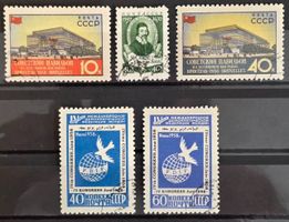 UdSSR 1958 Lot 5 Werte Brüssel Weltausstellung gestempelt o