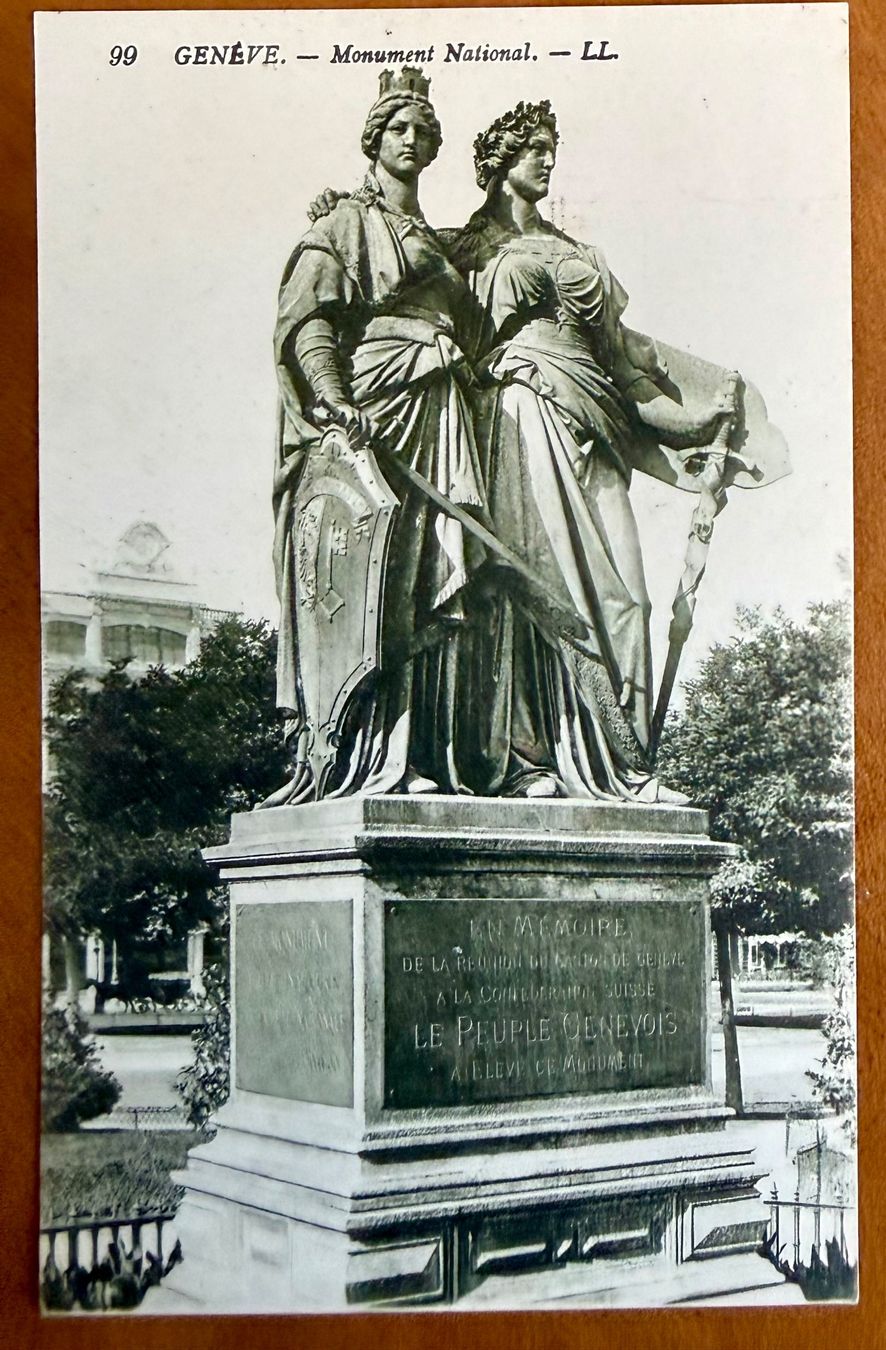 Cartoline postali: Genève - Monument - National – Usato da Lutry venduto da Ediego