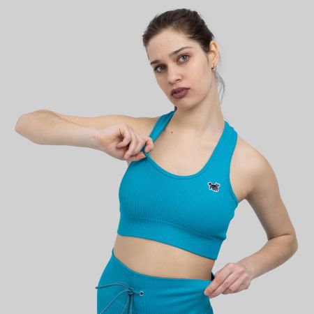 Sport BH Damen Seamless High Support Fitness TOP SeeBlau XXL