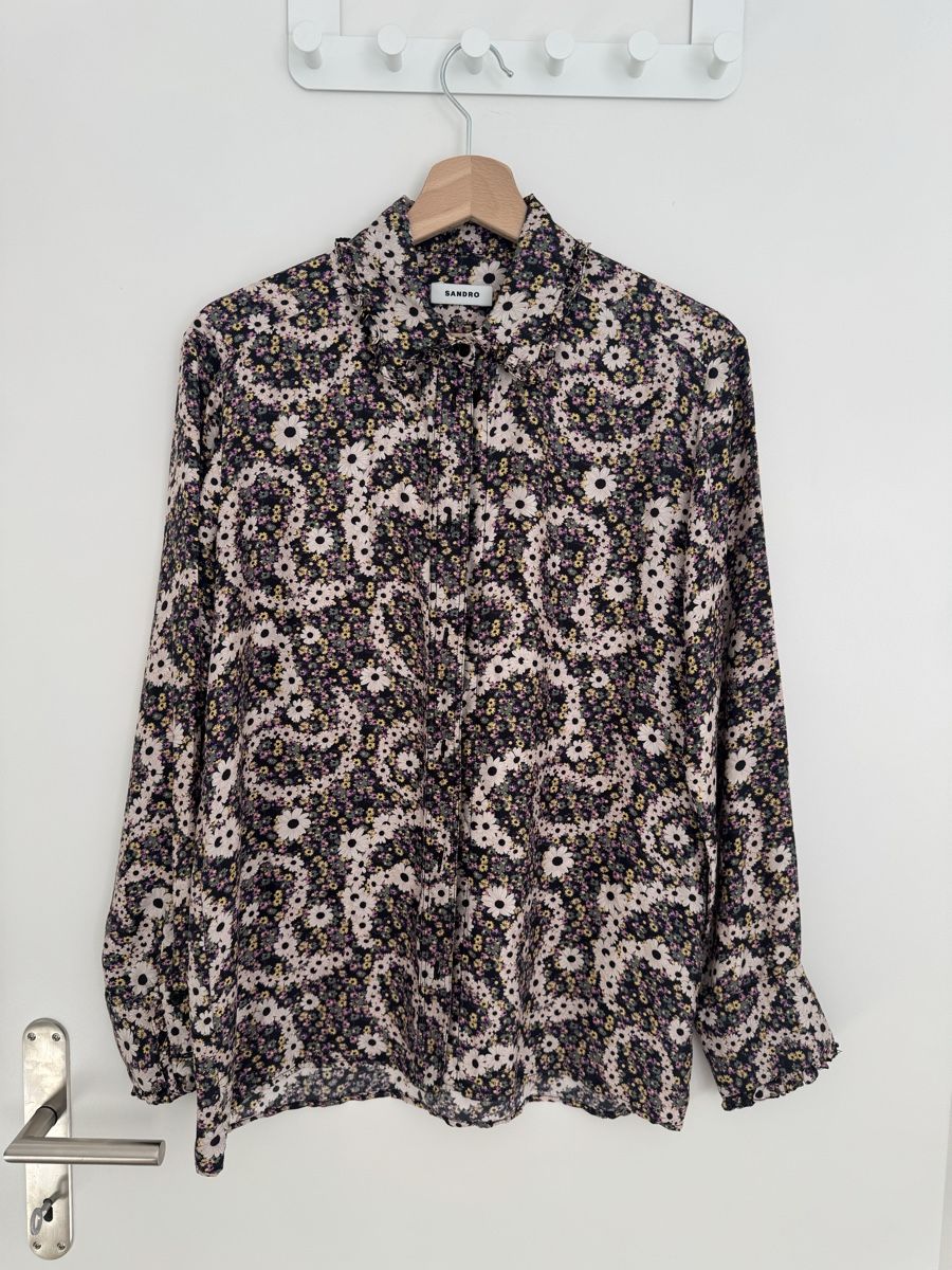 Sandro Camicette: Sandro Silk Shirt size 38 – Usato da Zürich venduto da Linen218 1