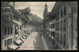 Lenzburg, Strasse Rathausgasse mit Gesch