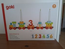 Goki Geburtstagszug Holz 11-teilig (unbenutzt)
