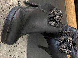 Bottines noires femme taille 37 nœud décoratif bon état