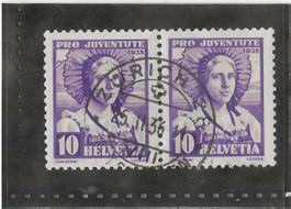 ZÜRICH 2 25.02.36 auf Zu#J74 Mi#288 (Paar) Vollstempel [1B3]