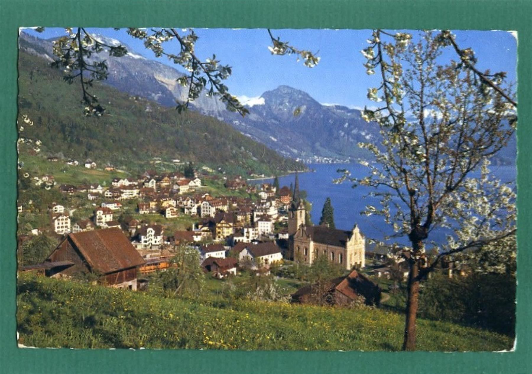 Ansichtskarten: Weggis, Kurort mit Rigi, 1966, gelaufen – Gebraucht aus Sargans von Hausi1951