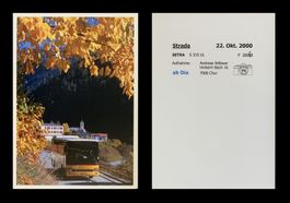 Strada im Engadin Scuol Postauto Setra P26026 Foto Ausdruck