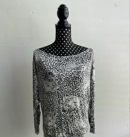 Leopardprint-Shirt mit Stretch – 2000s Vintage, Baumwolle
