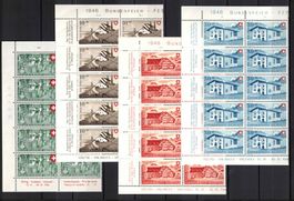 Pro Patria 1946 Serie im Bogenteil ** postfrisch