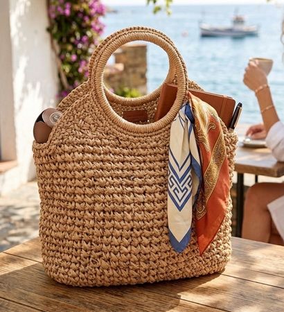 Neue MEGA hübsche & stylische Strohtasche / Sommertasche
