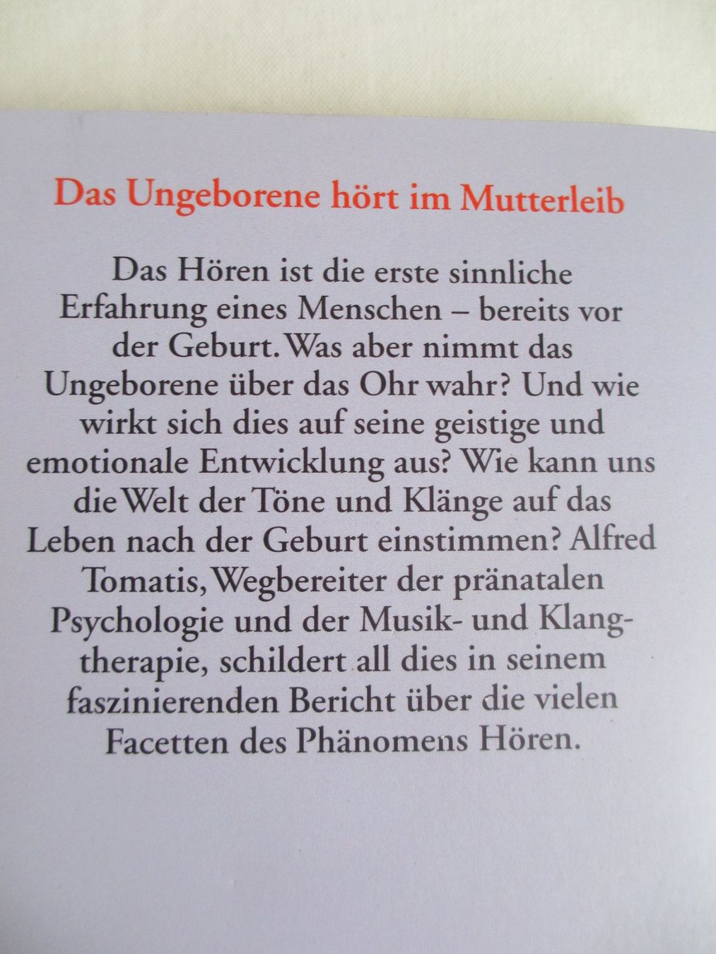 Libri: Klangwelt Mutterleib - Alfred Tomatis Buch Schwangersch. ... – Usato da Herisau venduto da fan_h9qj 1