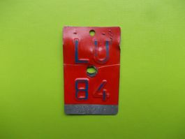 Velonummer / Fahrradnummer LU 84
