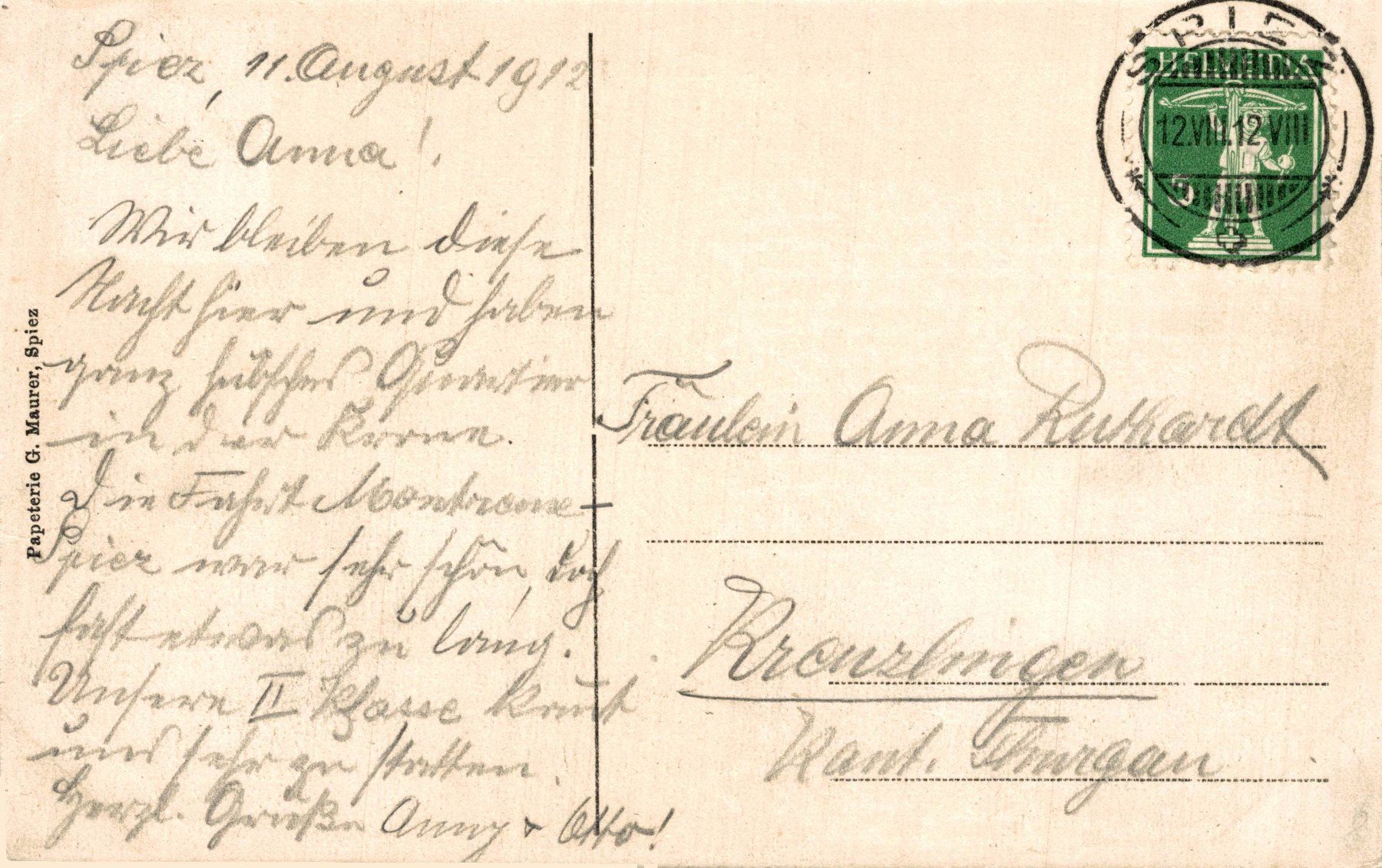 Cartoline postali: Spiez am Thunersee – Usato da Bronschhofen venduto da Astore 1